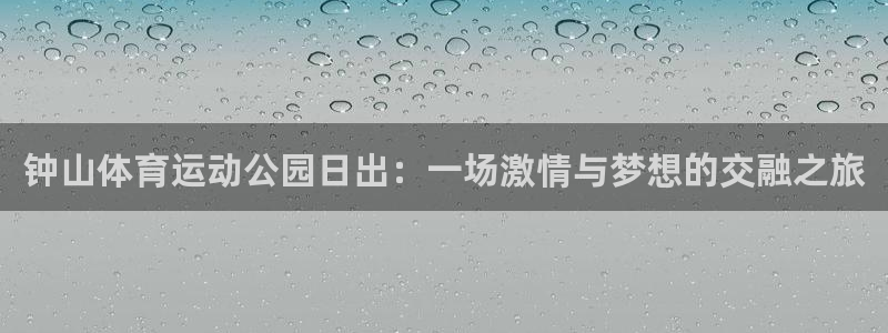 zoty中欧体育网址多少：钟山体育运动公园日出：一场激情与梦想的交融之旅