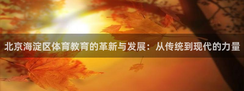 中欧体育集团：北京海淀区体育教育的革新与发展：从传统到现代的力量
